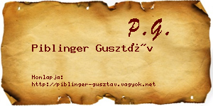 Piblinger Gusztáv névjegykártya